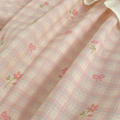 Spring Arrival Baby Girls Long Sleeves Flowers and Plaid Pattern Crew Neck Bodysuit, MyKids-USA®, Bodysuits, MyKids-USA -  -  -  -  -  -  - .