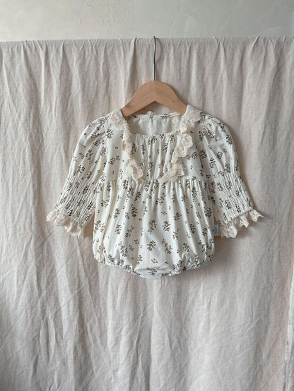 Baby Girls Ruffle Lace Square Neck Floral Soft Onesies, MyKids-USA®, Baby One-Pieces, MyKids-USA - Size/Age - 66 (3-6M) - Color - Beige -  -  - TR2311221151-A