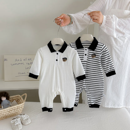 MyKids-USA® Autumn Arrival Baby Boys Long Sleeves Casual Turn-down Collar Rompers