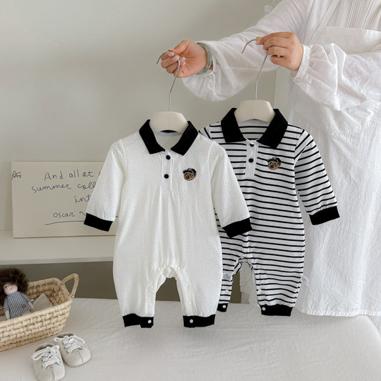 MyKids-USA® Autumn Arrival Baby Boys Long Sleeves Casual Turn-down Collar Rompers