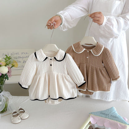 MyKids-USA® Autumn Arrival Baby Girls Long Sleeves Casual Knitted Bodysuit