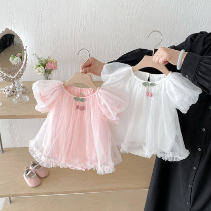 Summer Arrival Baby Girls Cute Short Sleeves Solid Color Tulle Design Onesies, MyKids-USA®, Baby One-Pieces, MyKids-USA -  -  -  -  -  -  - 