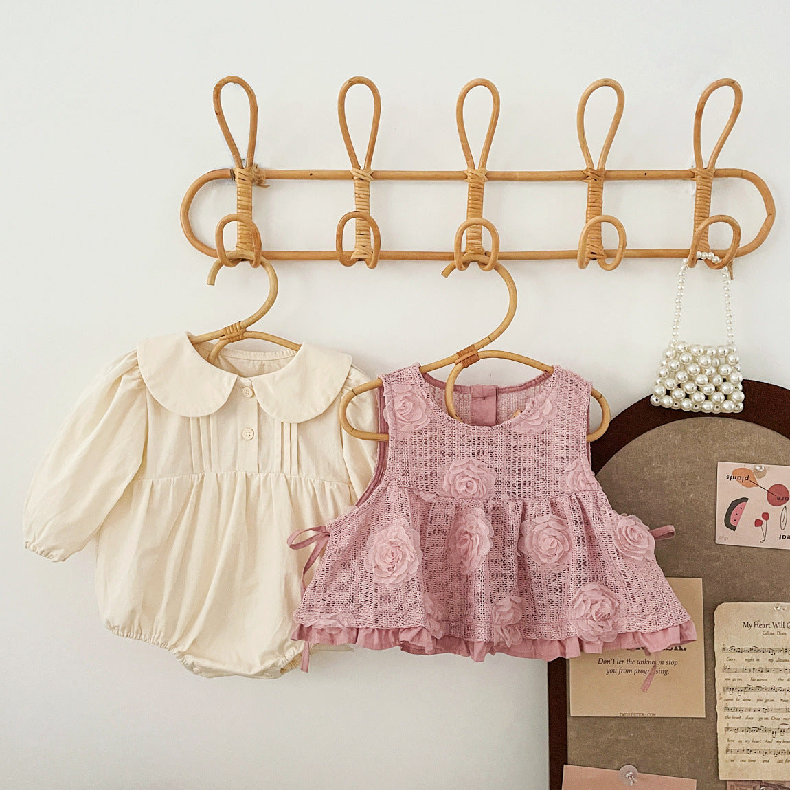 Spring and Autumn Baby Kids Girls Flowers Pattern Sleeveless Vest and Plain Onesies Clothing Set, MyKids-USA®, Baby & Toddler Outfits, MyKids-USA -  -  -  -  -  -  - 