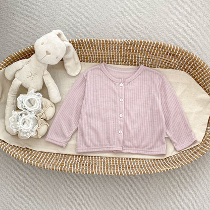 Summer Arrival Baby Girls Simple Long Sleeves Thin Knitted Top, MyKids-USA®, Baby & Toddler Tops, MyKids-USA - Size/Age - 73 (6-9M) - Color - Purple -  -  - TR2505152211-C