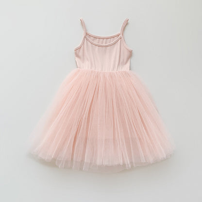 Summer Baby Kids Girls Sleeveless Plain Tulle Patchwork Strap Dress, MyKids-USA®, Baby & Children's Dresses, MyKids-USA - Size/Age - 80 (9-12M) - Color - Light Pink -  -  - TR2605152315-C.