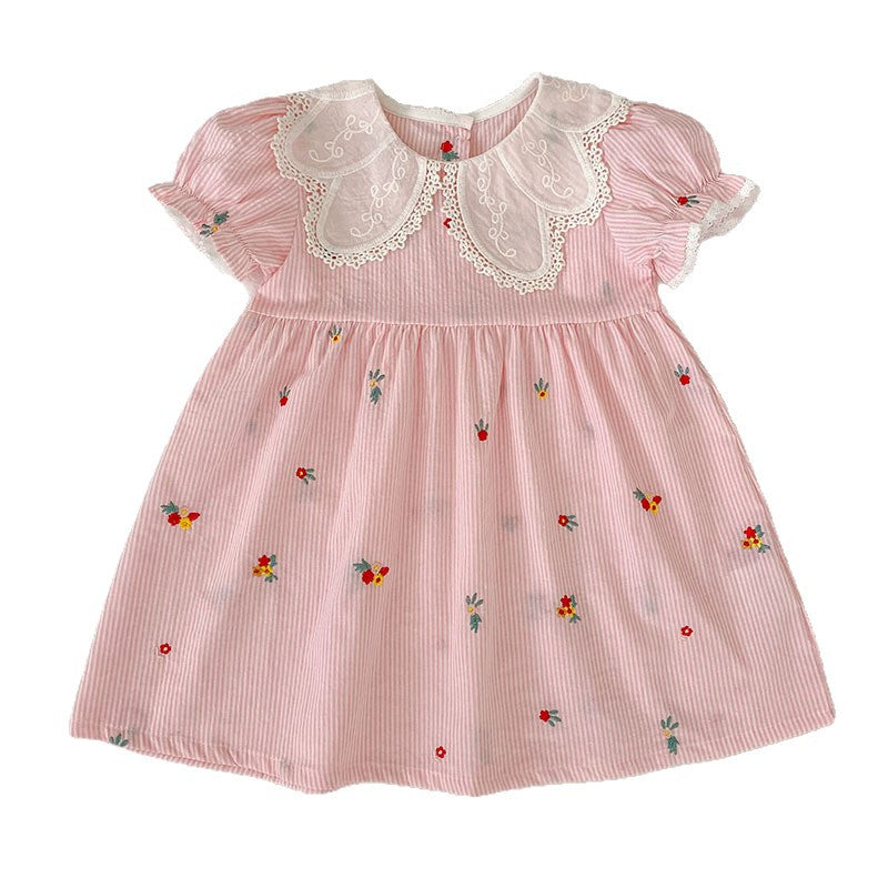 Summer Girls Flowers Pattern Embroidered Short Sleeves Onesies and Dress – Princess Sister Matching Set, MyKids-USA®, Baby & Children's One-Pieces, MyKids-USA -  -  -  -  -  -  - .