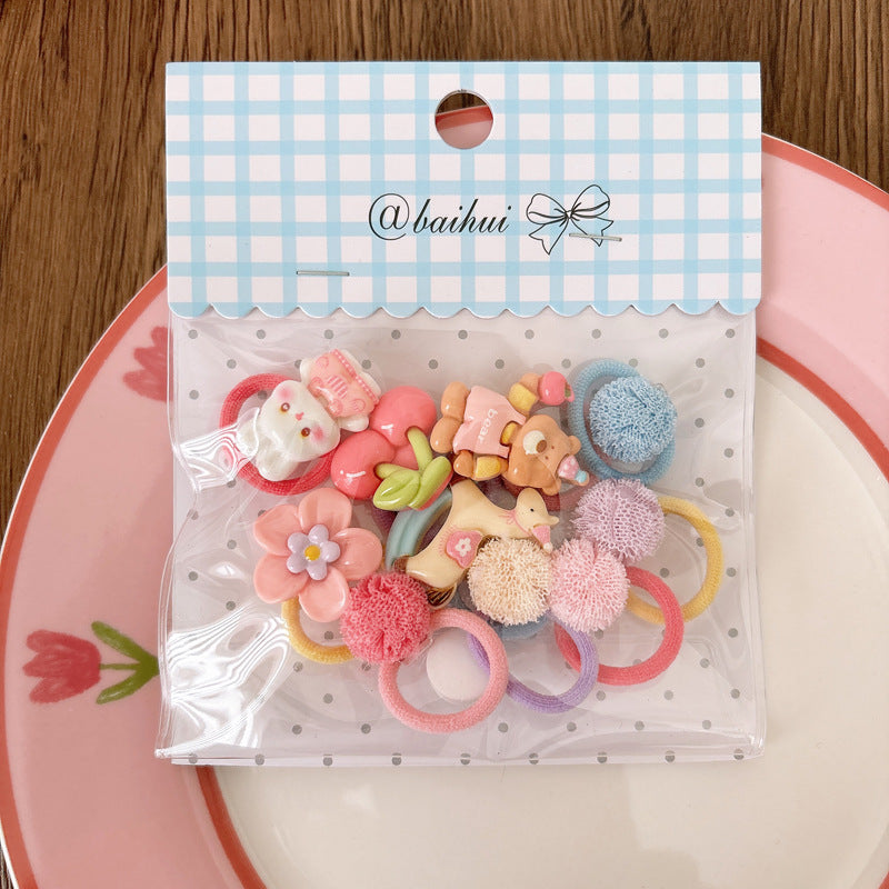 Collection of 10 Pieces Cartoon Hair Ties, MyKids-USA®, Ponytail Holders, MyKids-USA - Size/Age - Average Size (0-12Y） - Color - Red -  -  - TR2605011701-F.