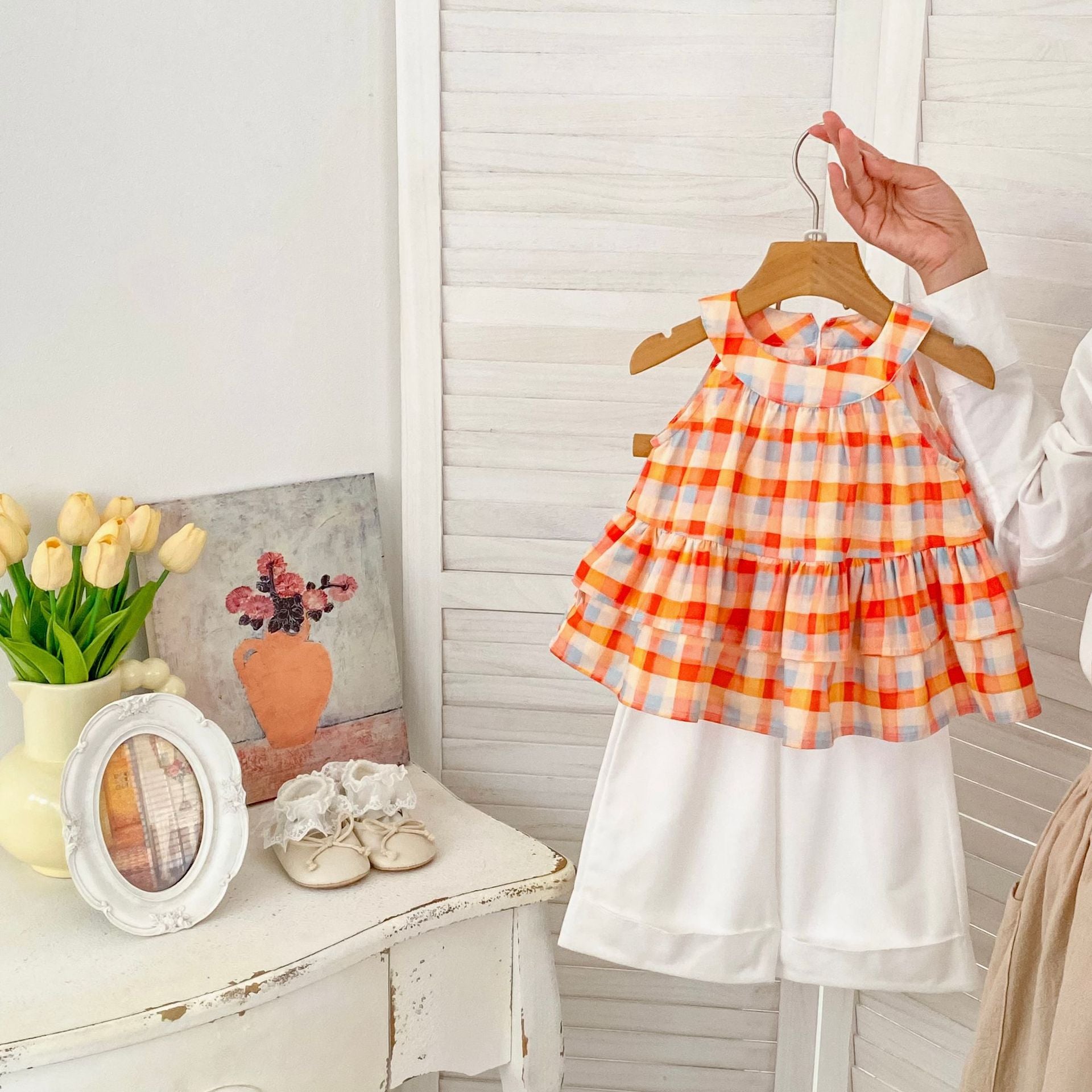 Arrival Summer Baby Kids Girls Sleeveless Plaid Pattern Top and Plain Pants, MyKids-USA®, Baby & Children's Outfits, MyKids-USA -  -  -  -  -  -  - .