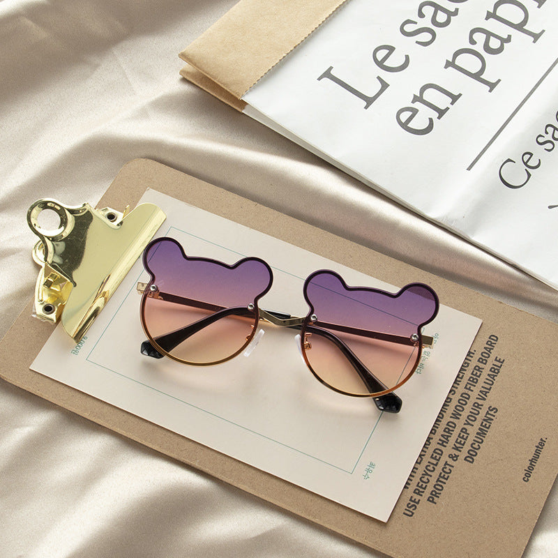 Girls Colorful Lenses Cartoon Frame Shape Fashion Sunglasses