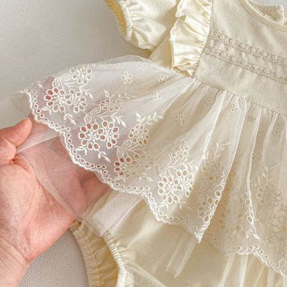 Design Summer Baby Kids Girls Short Sleeves Flowers Pattern Plain Bodysuit, MyKids-USA®, Bodysuits, MyKids-USA -  -  -  -  -  -  - .