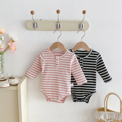 Autumn Arrival Baby Unisex Long Sleeves Striped Onesies, MyKids-USA®, Baby One-Pieces, MyKids-USA -  -  -  -  -  -  - 