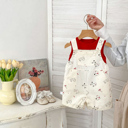 Summer Hot Selling Baby Kids Girls Sleeveless Vest and Cartoon Overalls Clothing Set, MyKids-USA®, Baby & Children's Outfits, MyKids-USA -  -  -  -  -  -  - .