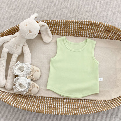 Arrival Summer Baby Kids Girls Solid Color Top Vest, MyKids-USA®, Baby & Children's Tops, MyKids-USA - Size/Age - 73 (6-9M) - Color - Green -  -  - TR2605112344-B.