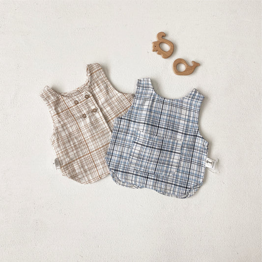 Arrival Summer Baby Kids Plaid VestArrival Summer Baby Kids Plaid Vest