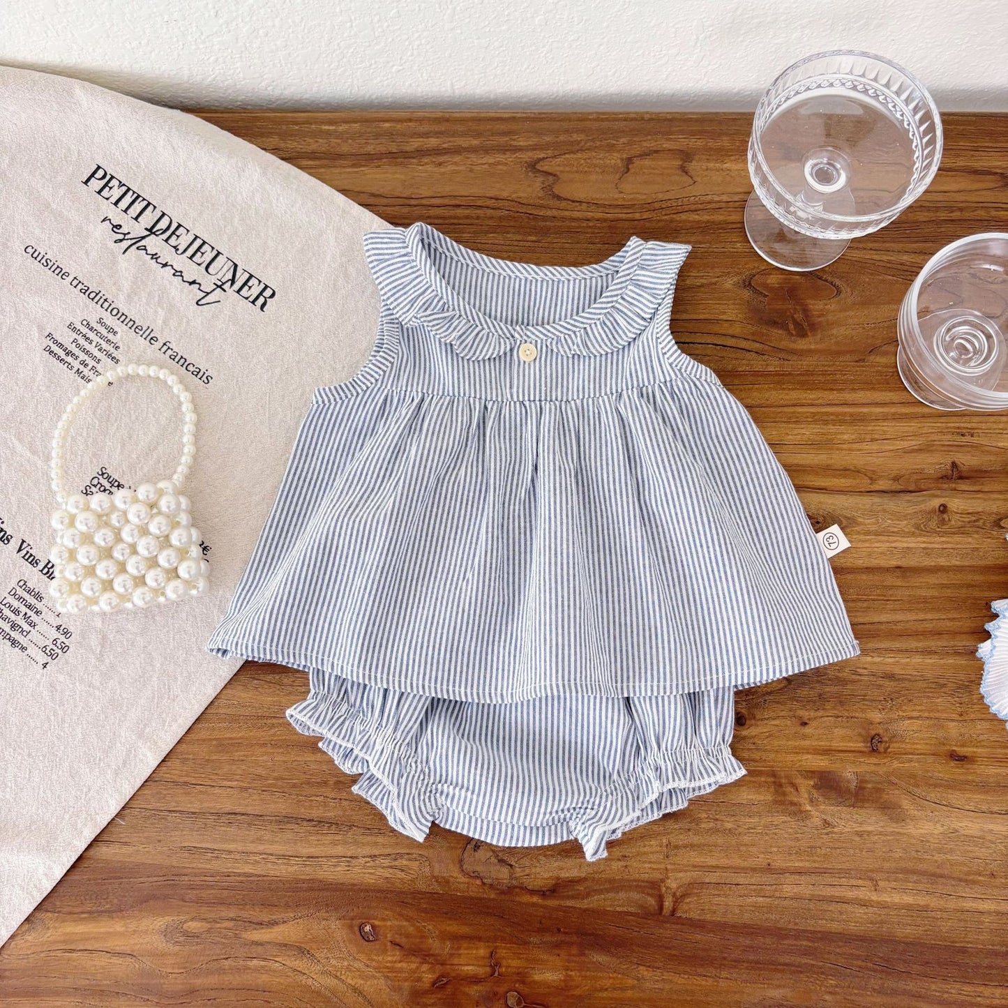 Summer Baby Kids Casual Striped Sleeveless Top Vest with Shorts Clothing Set for Girls, MyKids-USA®, Baby & Toddler Outfits, MyKids-USA -  -  -  -  -  -  - 