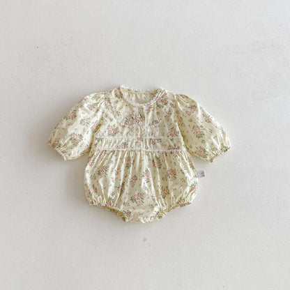 Spring and Autumn Arrival Baby Girls Long Sleeves Cute Floral Bodysuit