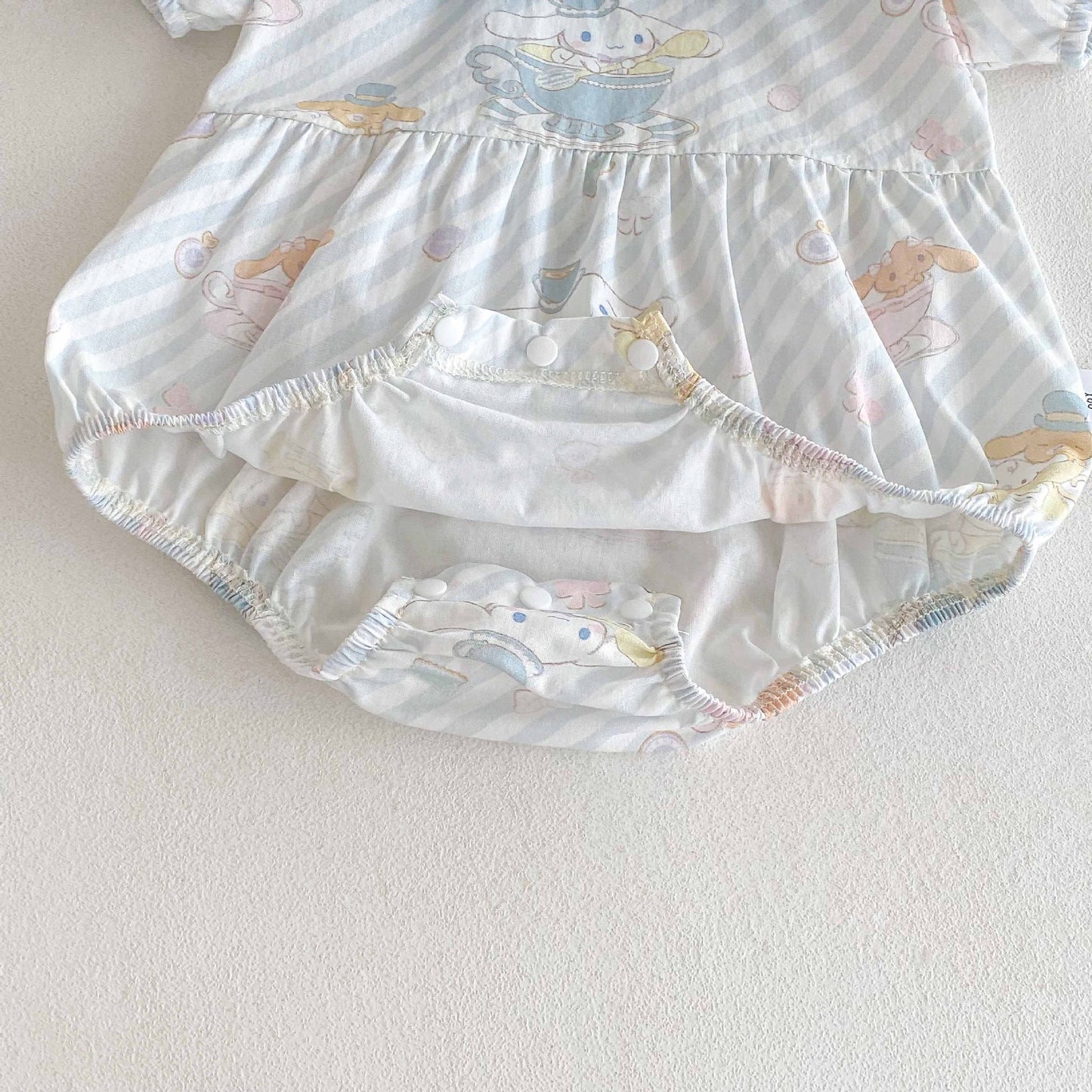 Summer Arrival Baby Girls Cute Cartoon Pattern Short Sleeves Striped Onesies, MyKids-USA®, Baby One-Pieces, MyKids-USA -  -  -  -  -  -  - 