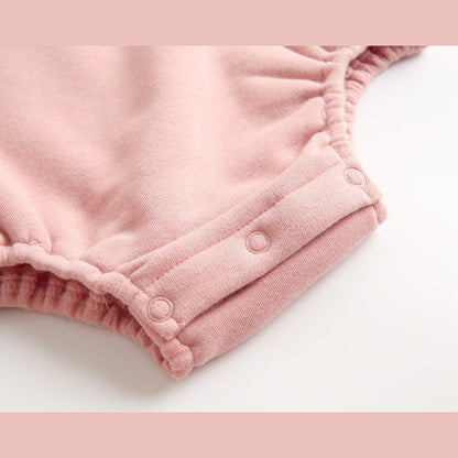 MyKids-USA® Baby Girl 1pcs Cherry & Slogan Pattern Doll Neck Longsleeve bodysuit