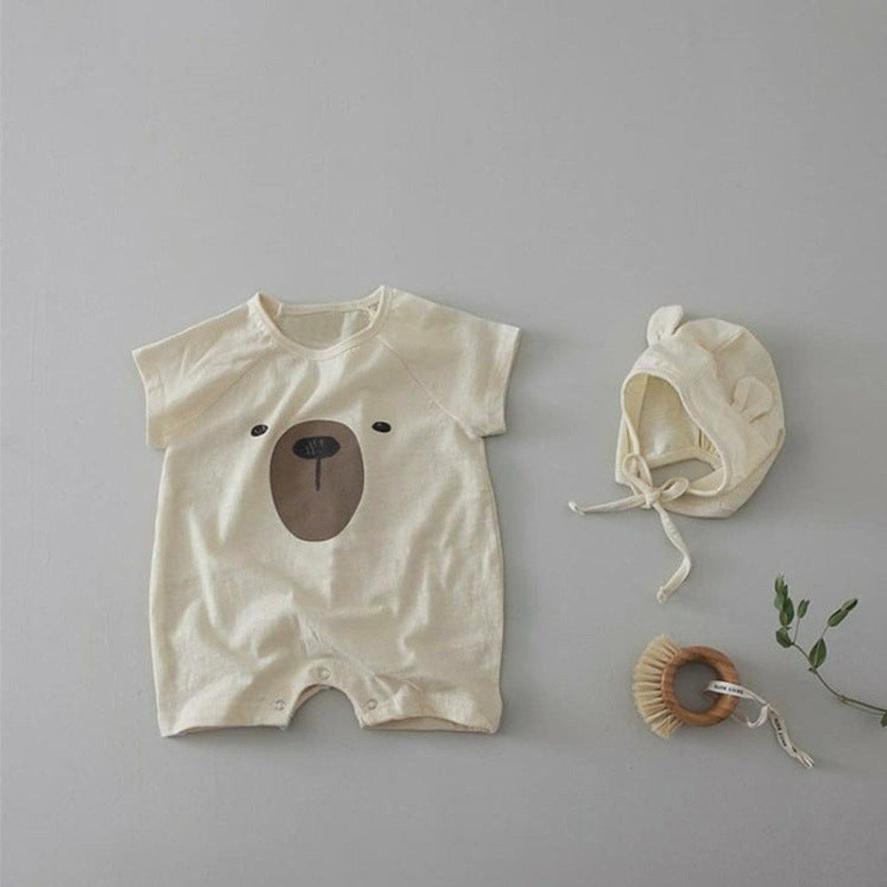 MyKids-USA® Baby 1pcs Cartoon Bear Graphic Simple Style Crotchets Jumpsuit