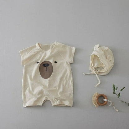 MyKids-USA® Baby 1pcs Cartoon Bear Graphic Simple Style Crotchets Jumpsuit