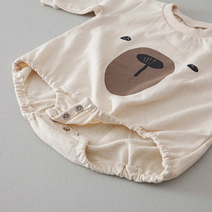 MyKids-USA® Baby 1pcs Cartoon Bear Graphic Simple Style Crotchets Jumpsuit