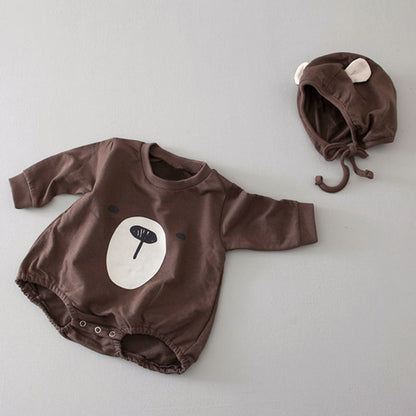 MyKids-USA® Baby 1pcs Cartoon Bear Graphic Simple Style Crotchets Jumpsuit