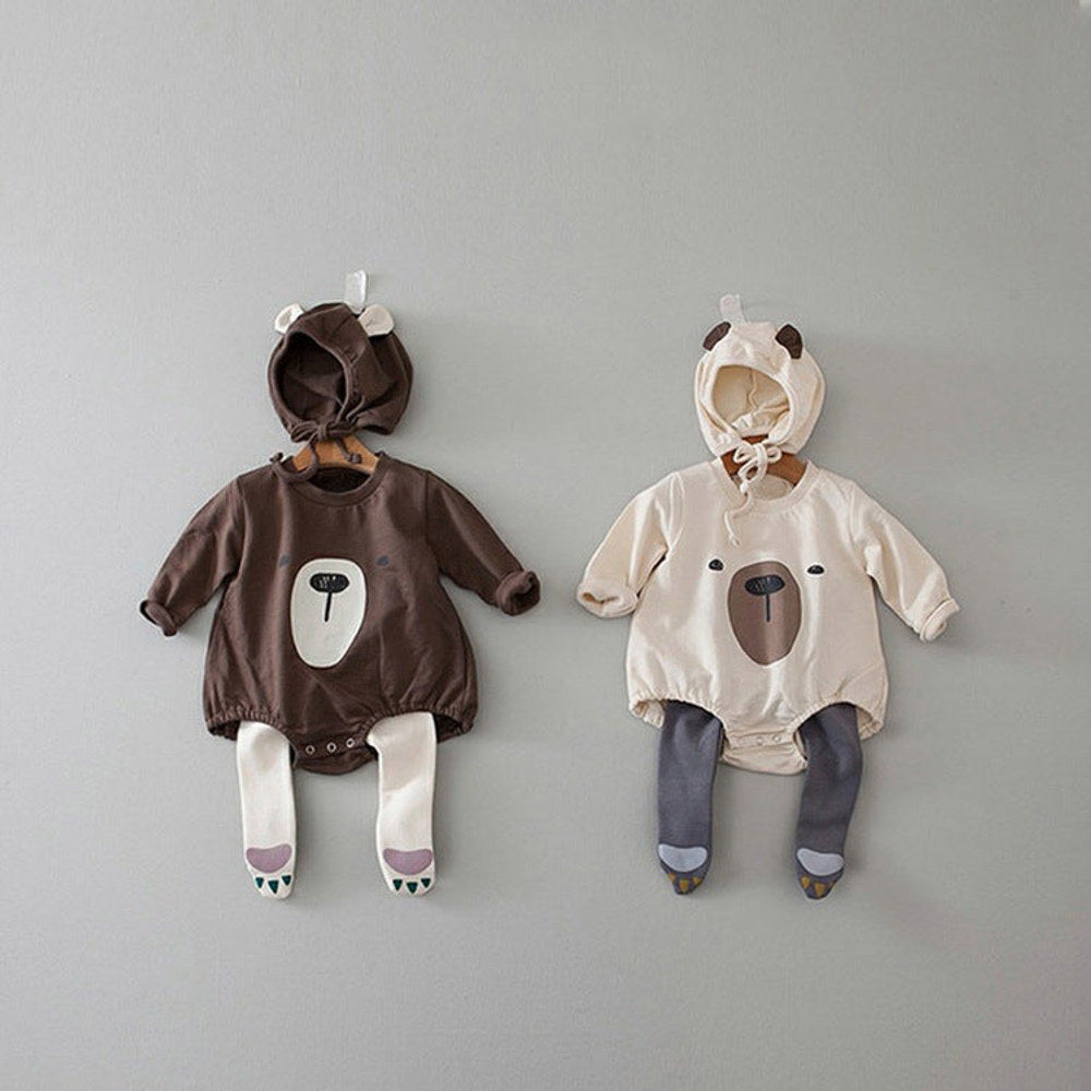 MyKids-USA® Baby 1pcs Cartoon Bear Graphic Simple Style Crotchets Jumpsuit