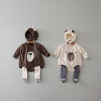 MyKids-USA® Baby 1pcs Cartoon Bear Graphic Simple Style Crotchets Jumpsuit