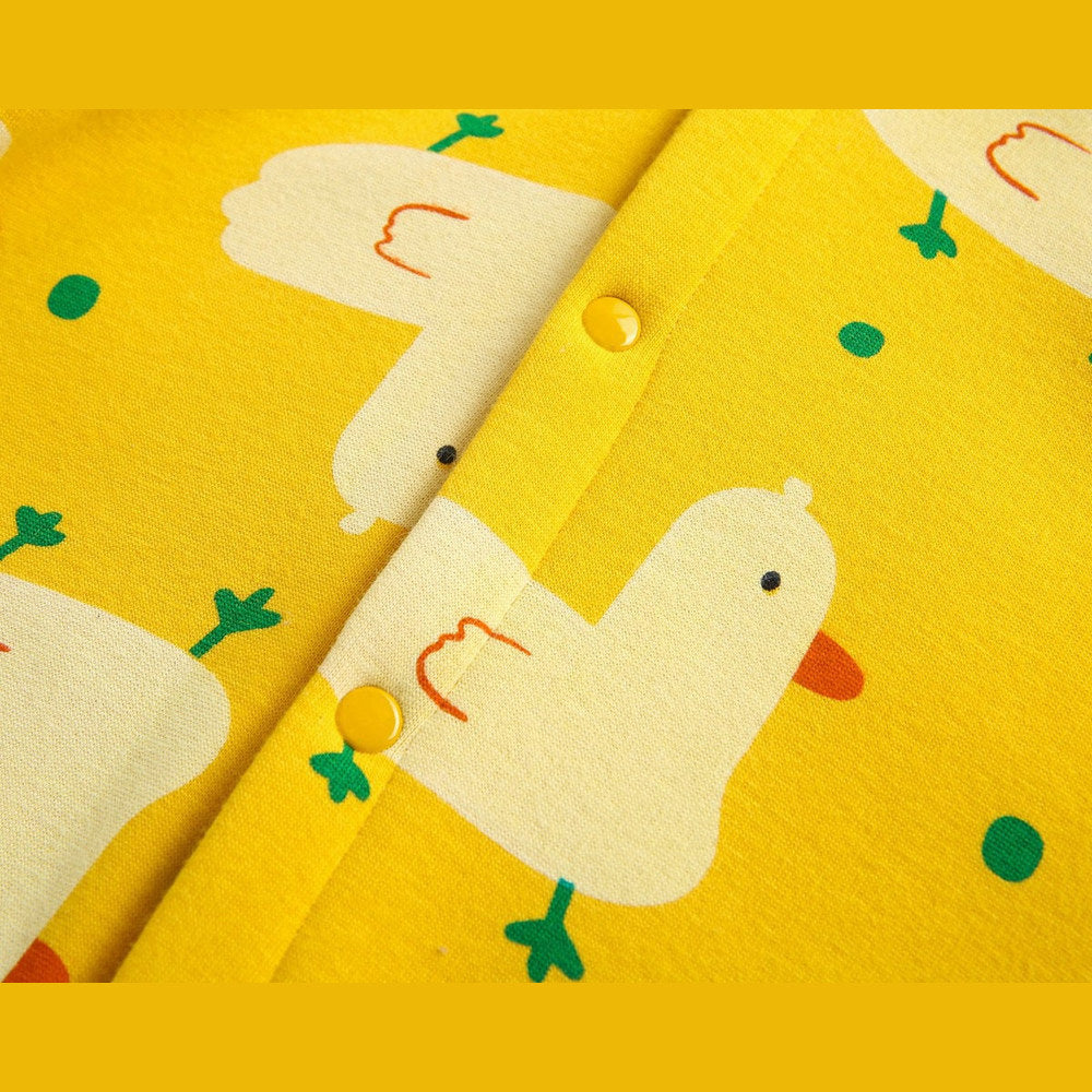 MyKids-USA® Baby 1pcs Cartoon Duck Print Button Front Rompers & bodysuit With Triangle Hats