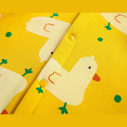 MyKids-USA® Baby 1pcs Cartoon Duck Print Button Front Rompers & bodysuit With Triangle Hats