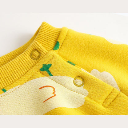 MyKids-USA® Baby 1pcs Cartoon Duck Print Button Front Rompers & bodysuit With Triangle Hats