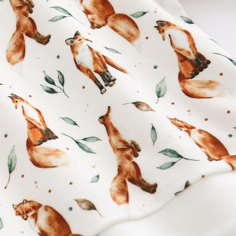 MyKids-USA® Baby 1pc Organic Cotton Allover Fox Graphic Longsleeve Hoodie