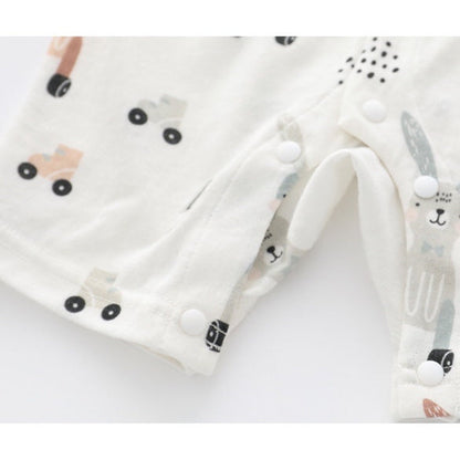 MyKids-USA® Baby 1pcs Rabbit Graphic Single Breasted Design Simply Jumpsuit Pajamas