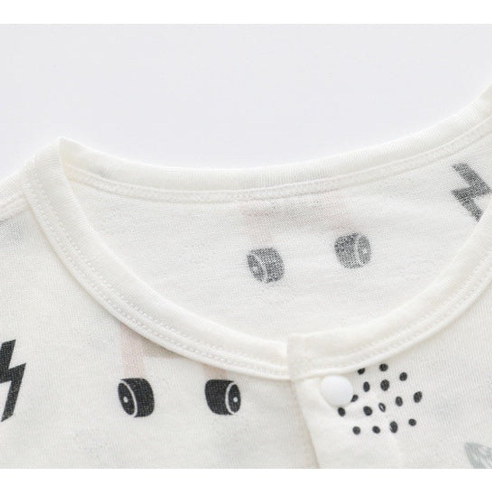MyKids-USA® Baby 1pcs Rabbit Graphic Single Breasted Design Simply Jumpsuit Pajamas