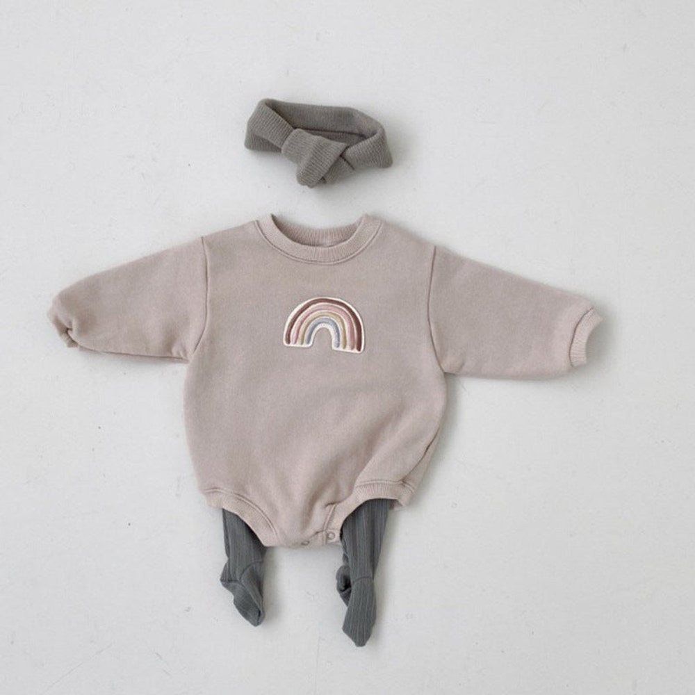 MyKids-USA® Baby Rainbow Embroidered Long Sleeve Bodysuit