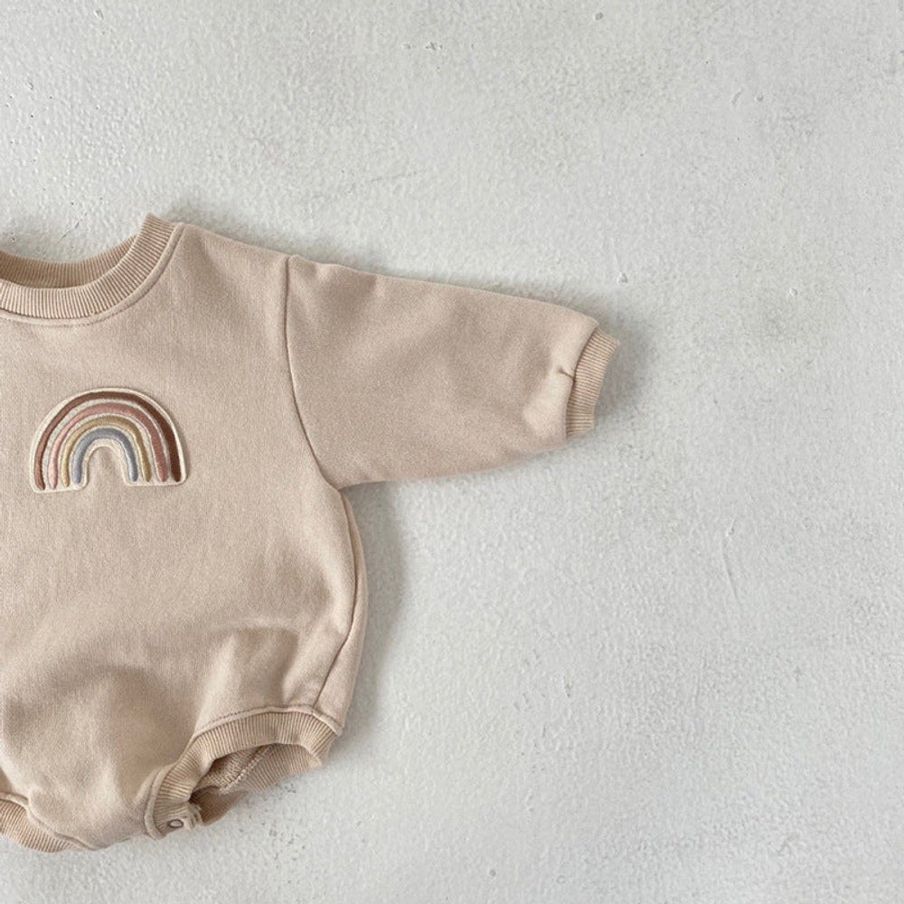 MyKids-USA® Baby Rainbow Embroidered Long Sleeve Bodysuit