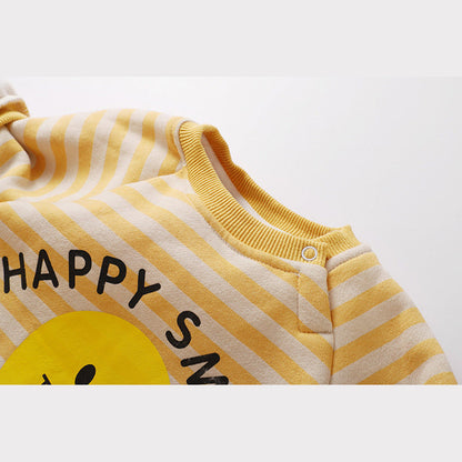 MyKids-USA® Baby 1pcs Striped & Dot Pattern Long Sleeved Romper Jumpsuit