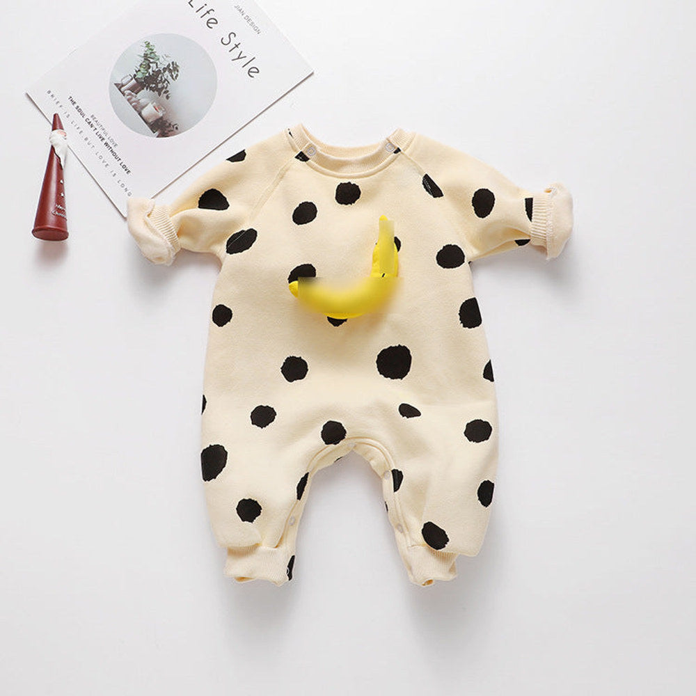 MyKids-USA® Baby 1pcs Striped & Dot Pattern Long Sleeved Romper Jumpsuit