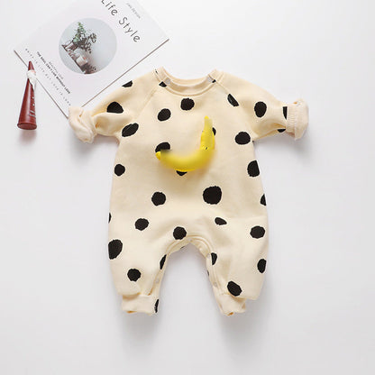 MyKids-USA® Baby 1pcs Striped & Dot Pattern Long Sleeved Romper Jumpsuit