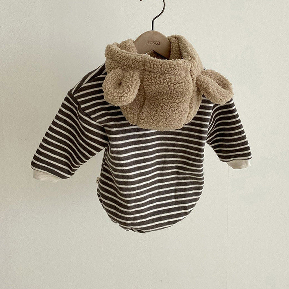MyKids-USA® Baby 1pcs Striped Graphic Cartoon Shape Design Fleece Thermal Hoodies