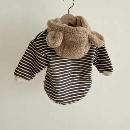 MyKids-USA® Baby 1pcs Striped Graphic Cartoon Shape Design Fleece Thermal Hoodies