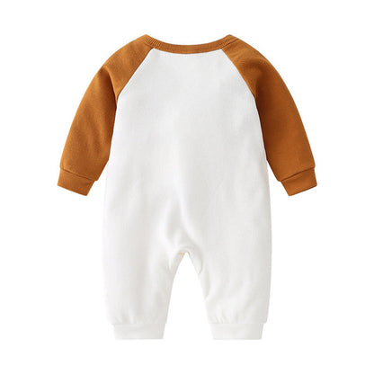 MyKids-USA® Baby 3D Cartoon Animal Patchwork Design Color Matching Long-Sleeved Rompers