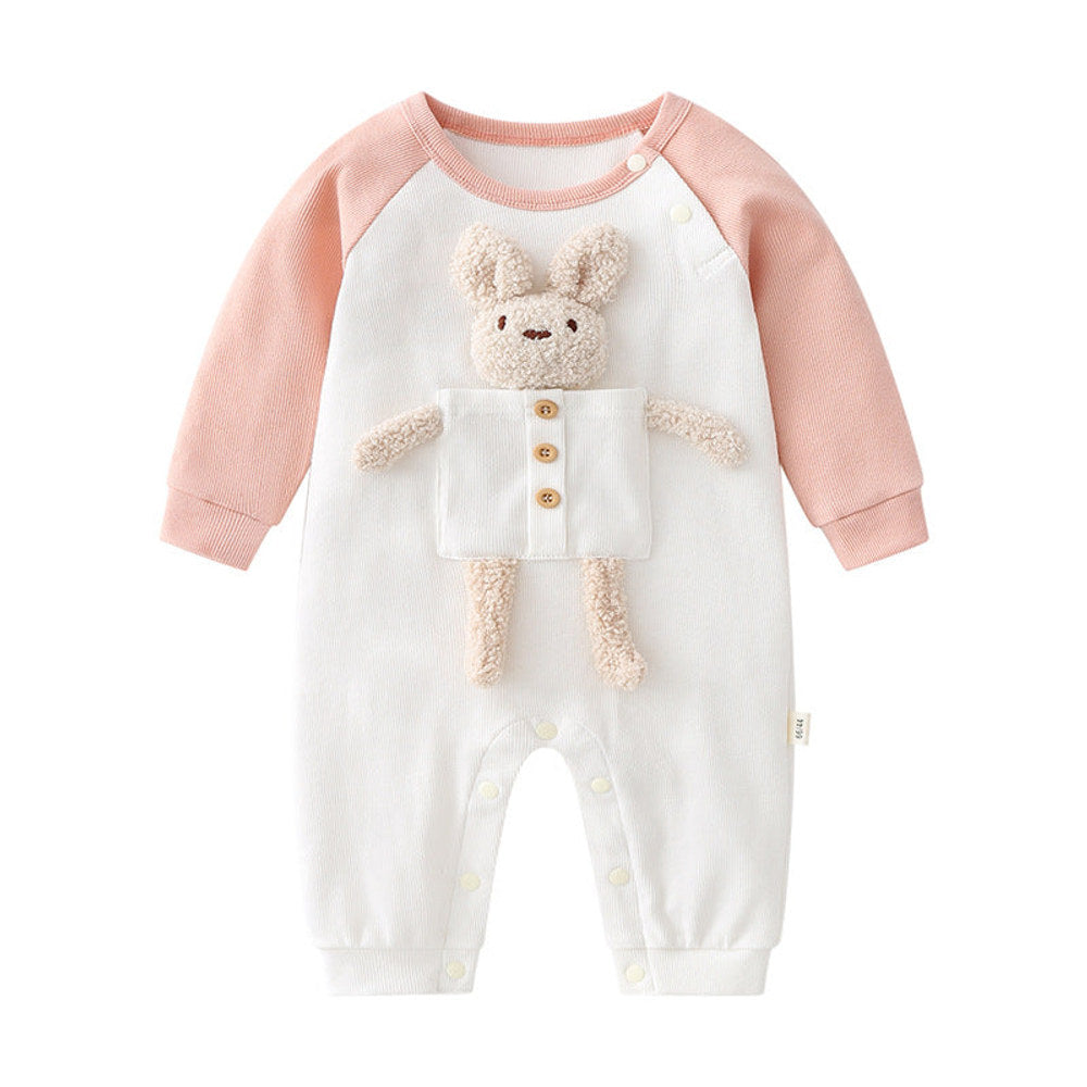 MyKids-USA® Baby 3D Cartoon Animal Patchwork Design Color Matching Long-Sleeved Rompers