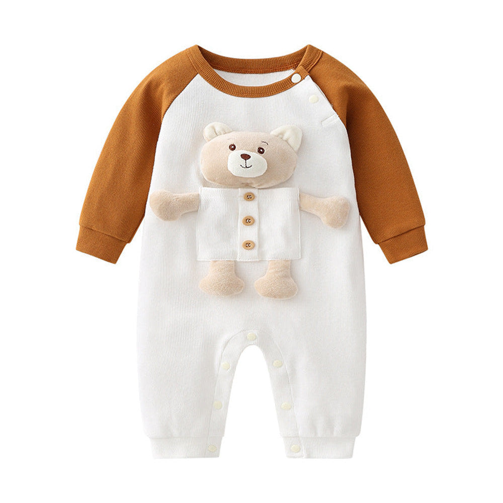 MyKids-USA® Baby 3D Cartoon Animal Patchwork Design Color Matching Long-Sleeved Rompers