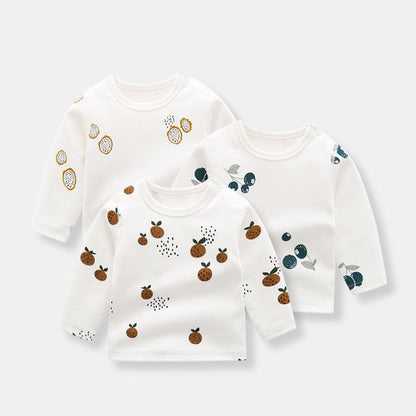 MyKids-USA® Baby Allover Fruit Graphic 100% Pure Organic Cotton Side Snap Button Tops