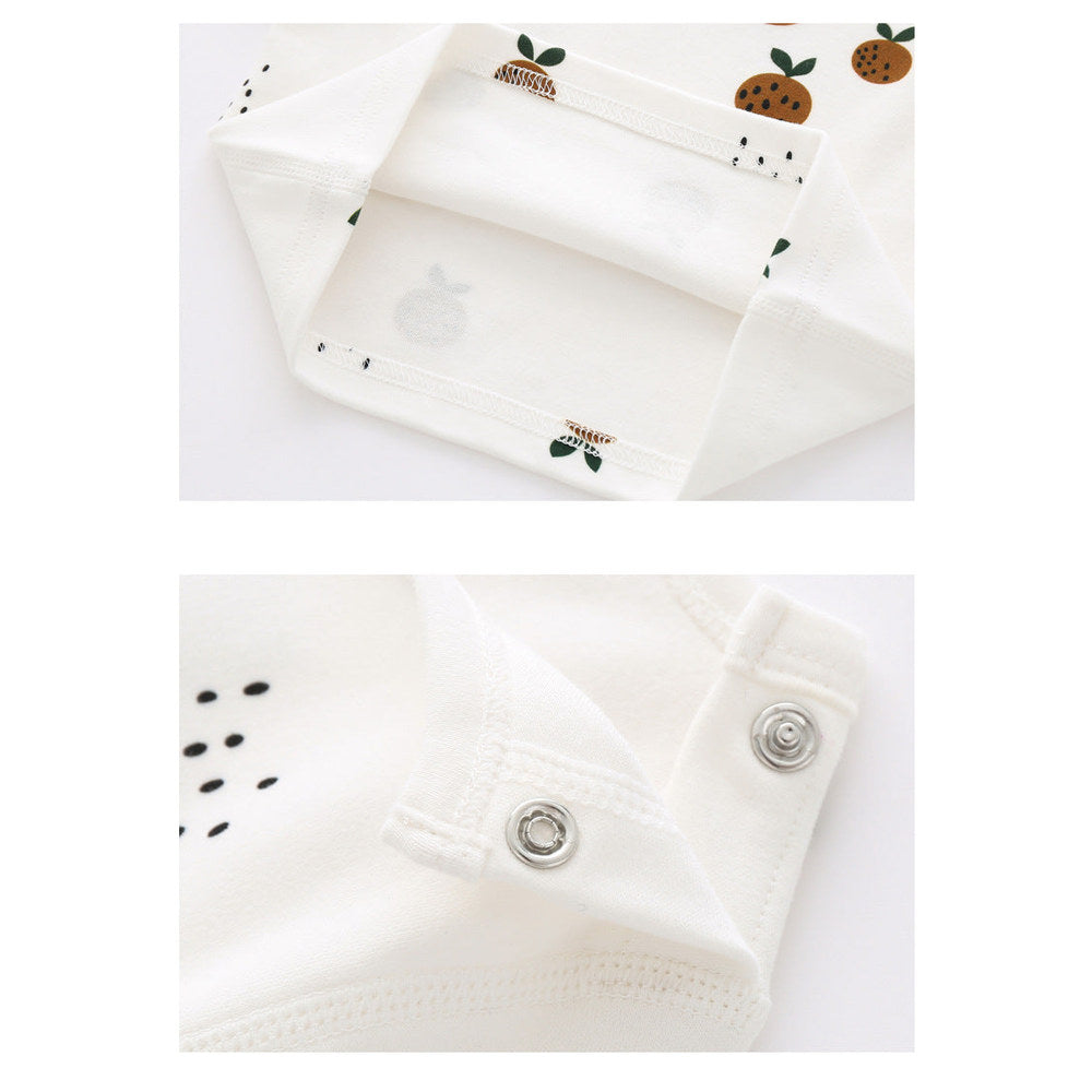MyKids-USA® Baby Allover Fruit Graphic 100% Pure Organic Cotton Side Snap Button Tops