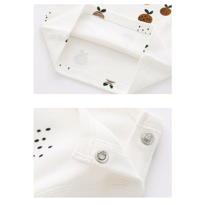 MyKids-USA® Baby Allover Fruit Graphic 100% Pure Organic Cotton Side Snap Button Tops