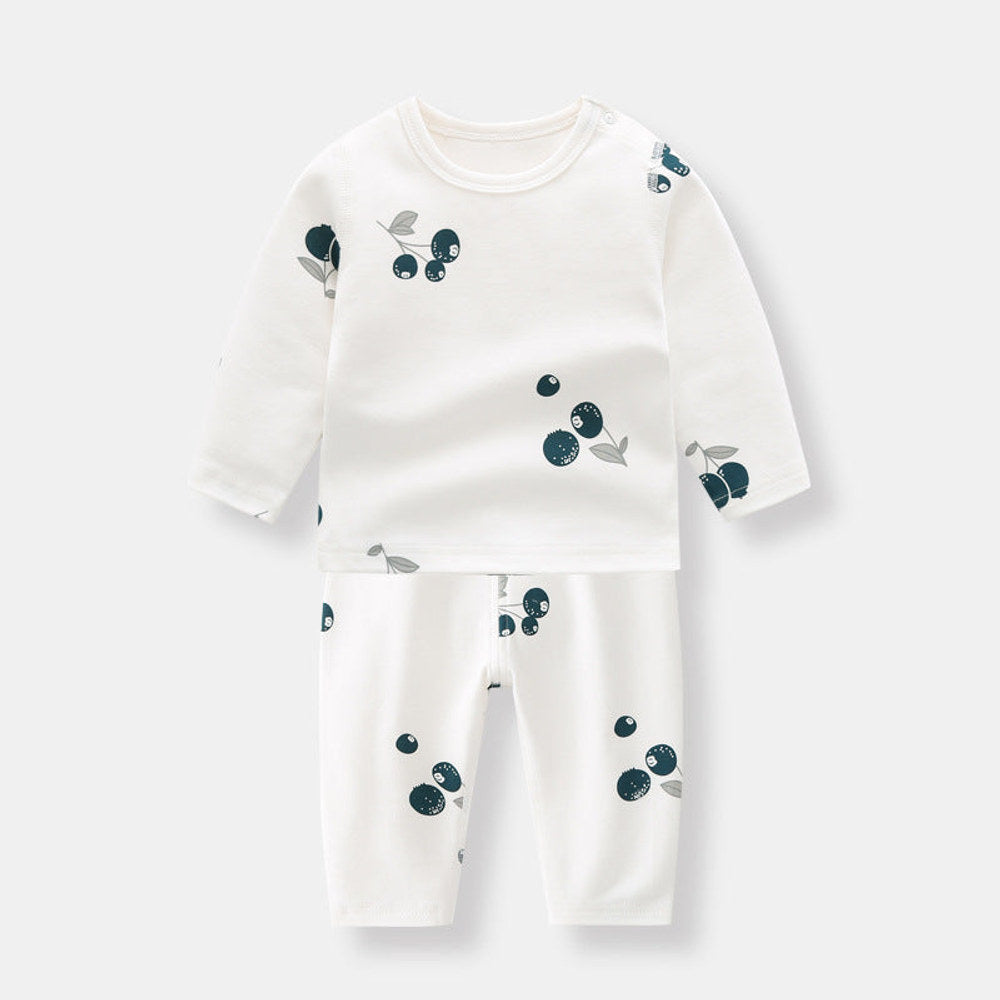 MyKids-USA® Baby 1pcs Allover Fruit Graphic Long Sleeve Bottoming Shirt & Trousers Sets