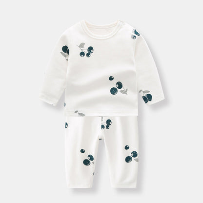 MyKids-USA® Baby 1pcs Allover Fruit Graphic Long Sleeve Bottoming Shirt & Trousers Sets