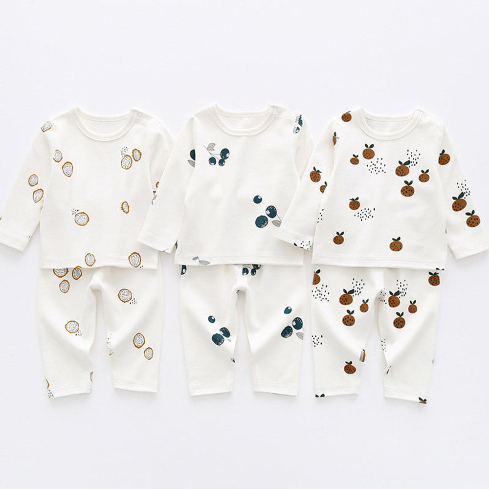 MyKids-USA® Baby 1pcs Allover Fruit Graphic Long Sleeve Bottoming Shirt & Trousers Sets